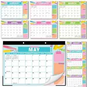 Hadley Designs Large Desk Calendar 2025-2026 18-Month 11x17 Inches Perforated Paper with Hanging Holes & Corner Protectors for Easy Wall Display