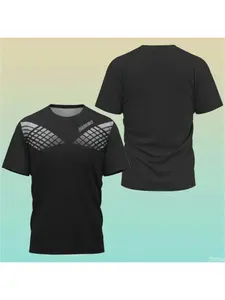 3D - Printed Comfortable Sweat - Absorbing Training T - shirt for Table Tennis and Badminton: New & Trendy Round - Neck Boutique Top