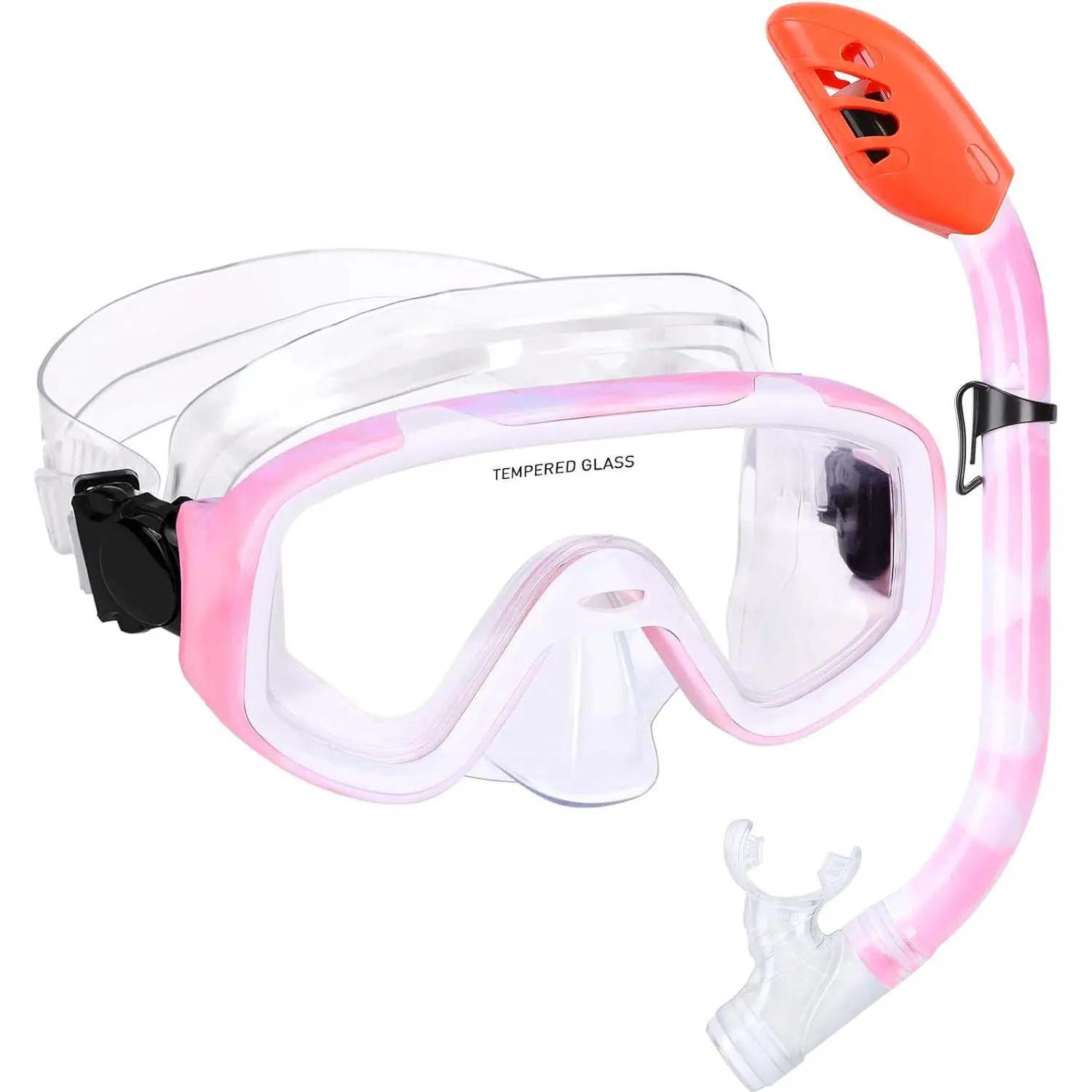 Snorkel Set,  Anti-Fog Diving Mask Swimming Goggles Dry Top Snorkel Equipment Snorkeling Packages Swimming Gear for Youth Boys Girls  5-10
