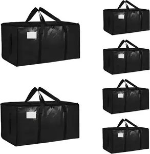 6 Pack Heavy Duty Moving Bags, Extra Large WaterproofStorage Totes with Zippers & Reinforced Handles,Foldable Moving Box Alternative for College Dorm MoveIn, Closet Organization, Travel & Home StorageOrganiser,shopping