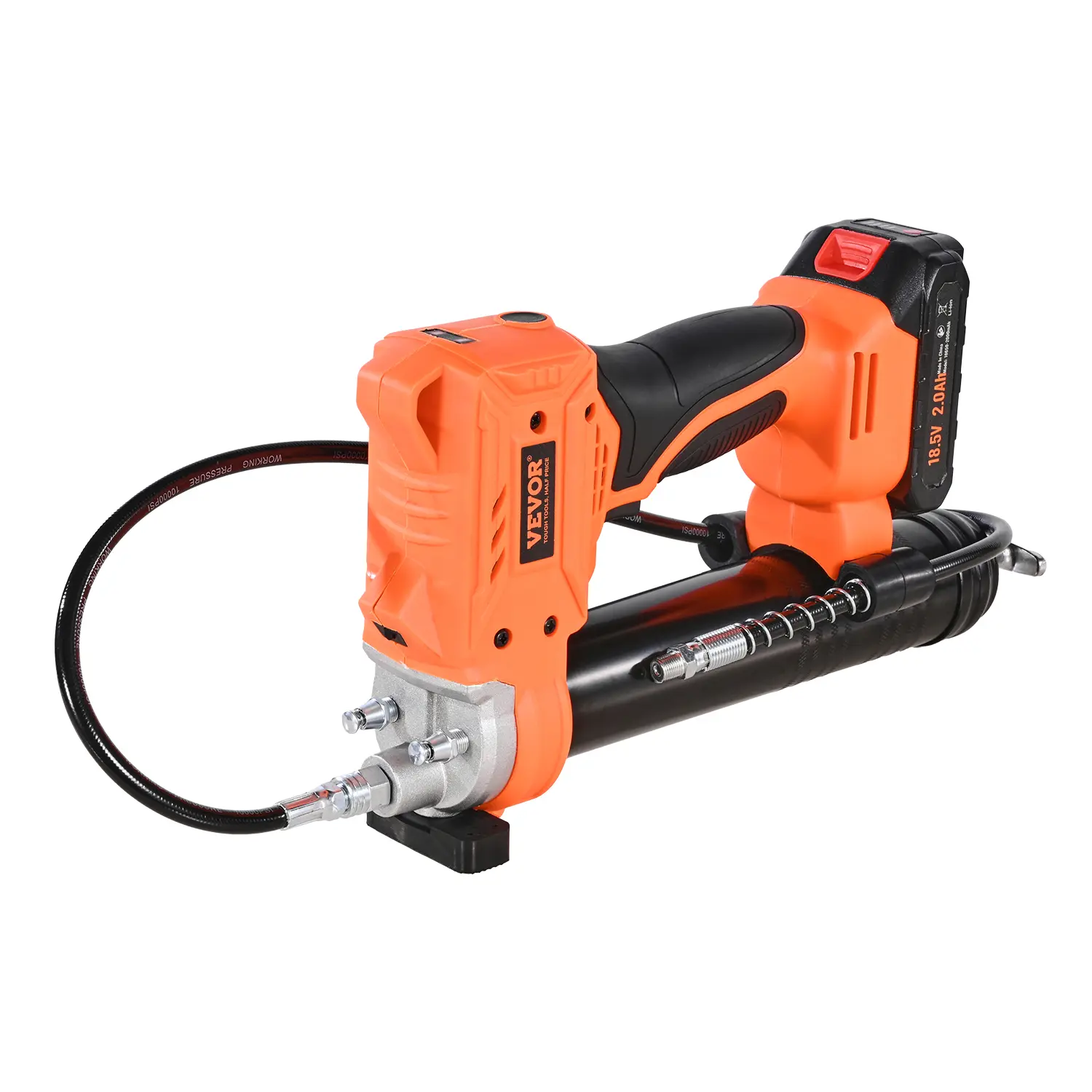 【Summerfinds】VEVOR Cordless Grease Gun,8000 PSI Max Pressure20V Electric Grease Gun with 2.0 Ah Battery & LED Light35.4-inch Long Hose & Carrying CaseVariable Speed TriggersVehicles or Machines Greasing