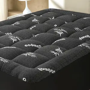 Queen Size Mattress Topper Viscose Derived from Bamboo, Soft Thick Pillow Top Mattress Pad Cover for Back Pain, Cooling Mattress Protector with 8-21 Inch Deep, Dark Grey