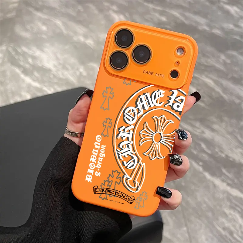 Gothic Cross Horseshoe Line Art Acrylic Smartphone Case - Durable TPU Casing for iPhone 17/16/15/14/13/12/11 Series, Fingerprint-Resistant, Shock-Absorbing, 360-Degree Drop Protection, Comfortable Touch, Geometric Handheld Cover, Accessories