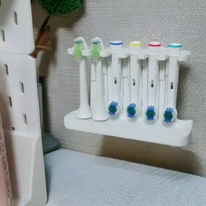 Electric toothbrush head storage, compatible with Applicab Oral-B and Philips Sonic toothbrush heads, no-drill toothbrush holder