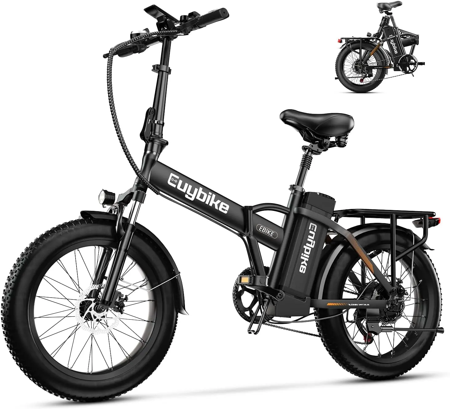 Foldable Electric Bike for Adults, 48V 20Ah Removable Lithium Battery up to 80Miles, 20" Fat Tire 1000W Peak Motor Dirt Ebike Adult Electric Bicycle for Commute Beach Mountain E Bike
