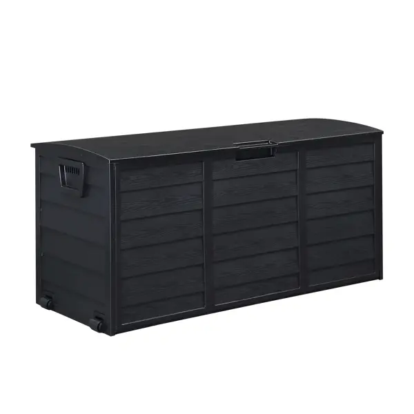 75 Gal Collapsible Outdoor Storage Box - Waterproof Plastic Container, UV-Resistant Resin Organiser, 110 lbs Capacity, Tool-Free Assembly, All-Weather Stability for Garden Poolside