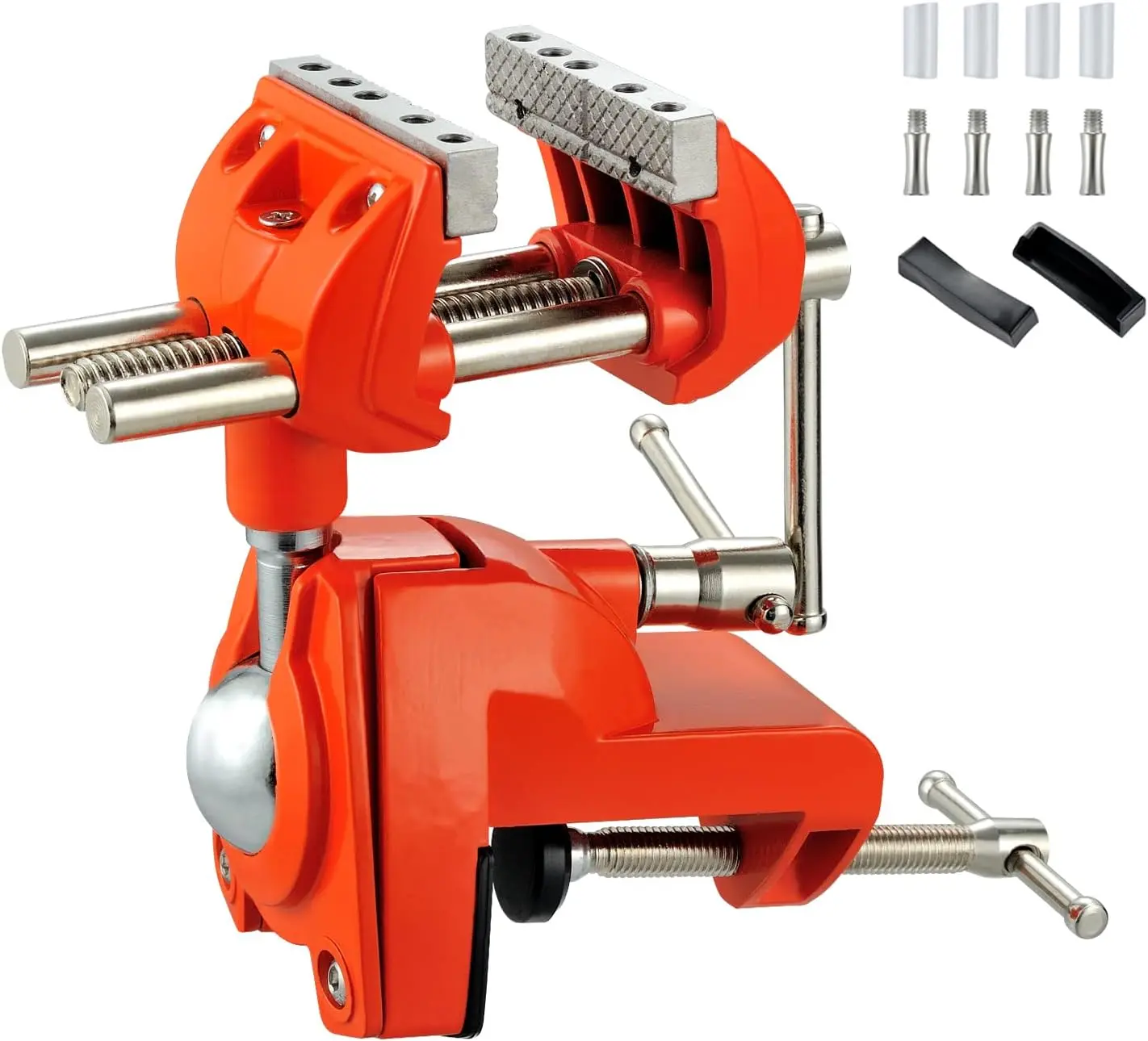 Clamp Bench Vise with  Universal, Woodworking Vise, 360 Heavy Duty Cast Steel, Table Clamp Vise with Swivel Base for Workbench DIY Projects, Handcraft Creations