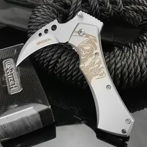 Best Selling Pocket Folding Knife 440C Blade Stainless Steel Handle Wilderness Tactical Survival Knife Portable Self Defense Emergency Tool Camping Knife EDC Tools