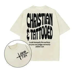 Christian & Tattooed Christian T-Shirt, Vintage I Love Jesus 2026 Shirt, Christian t shirts, Christian Easter Gift, Gift For All, Full Size, Full Color Top Womenswear Streetwear Tshirt Cotton Unisex
