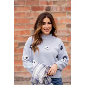Crocheted Flowers Sweater