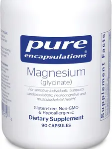 Pure Encapsulations Magnesium (Glycinate) - Supplement to Support Stress Relief, Sleep, Heart Health, Nerves, Muscles, and Metabolism* - with Magnesium Glycinate - 90 Capsules