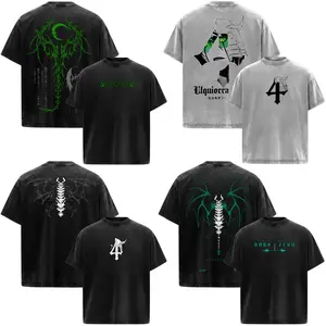 Ulquiorra Cifer Bleach Anime Manga Acid Washed 230GSM Heavyweight Cotton T Shirt Collection - Size S to 3XL - Unisex Vintage Streetwear Oversized Crewneck Merch - Gift for Anime Fans