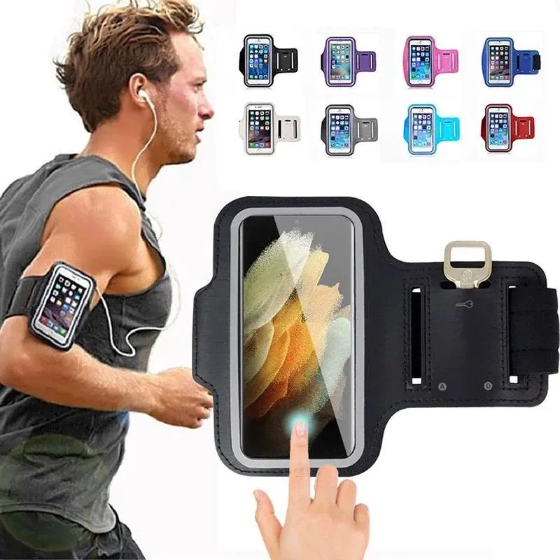 Outdoor Sports Armband Case For iPhone 14 13 Xiaomi Huawei Men Women Running Arm band Phone Holder Universal 7 Inch Smartphone