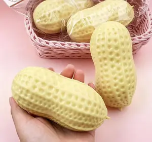 Realistic Peanut Slow Rising Squeeze Fidget Toy, Soft Sensory Decompression Hobby Play Toy, Stress Relief Leisure Desk Accessory, Novelty Realistic Food Relax Play Gift for Kids Teens Adults Home Office Casual Entertainment