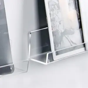 3 Pack Vinyl Record Wall Mount Holder-12 Inch Clear Acrylic Shelf for Vinyl Record Display - Floating Book Shelves for Kids Room MetFun