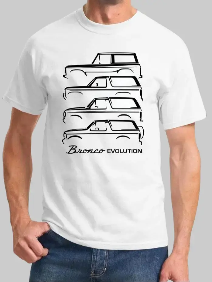 1966-1992 Ford Bronco Evolution Classic Car Enthusiasts T-Shirt Hoodie Sweatshirt