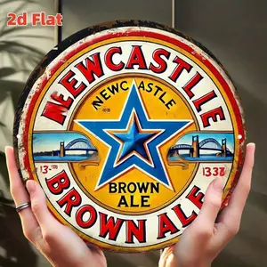 Vintage Newcastle Brown Ale Metal Sign 8x8 Retro Pub Beer Tin Wall Decor Home Bar Cafe Man Cave Garage Home Decor Products Vintage Garage Signs