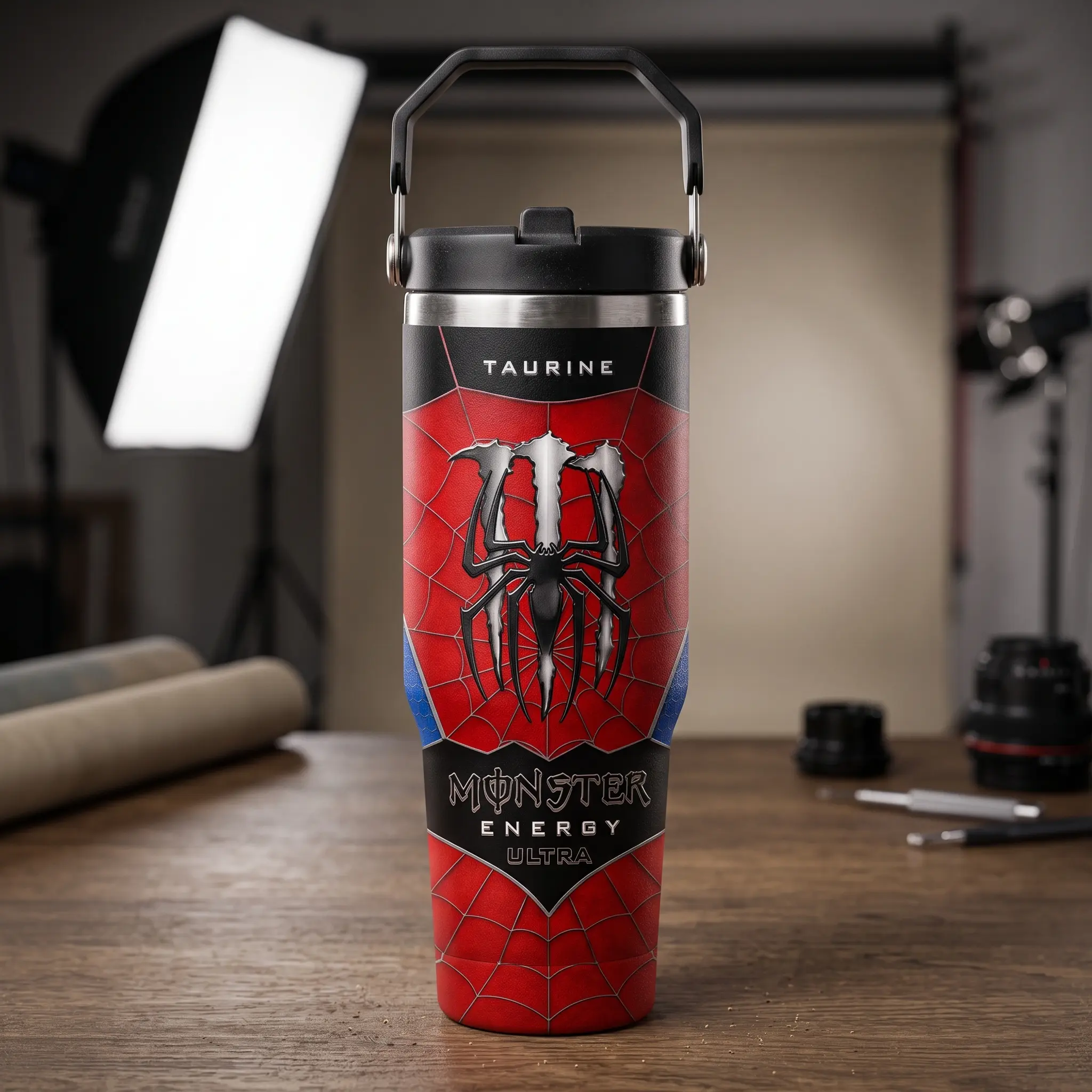 V2 Limited Version Tumbler SpiderXMons Energy Drink 40oz/30oz Tumbler with Handle, New Brand Day Spider Lover Cup, Gift for fans
