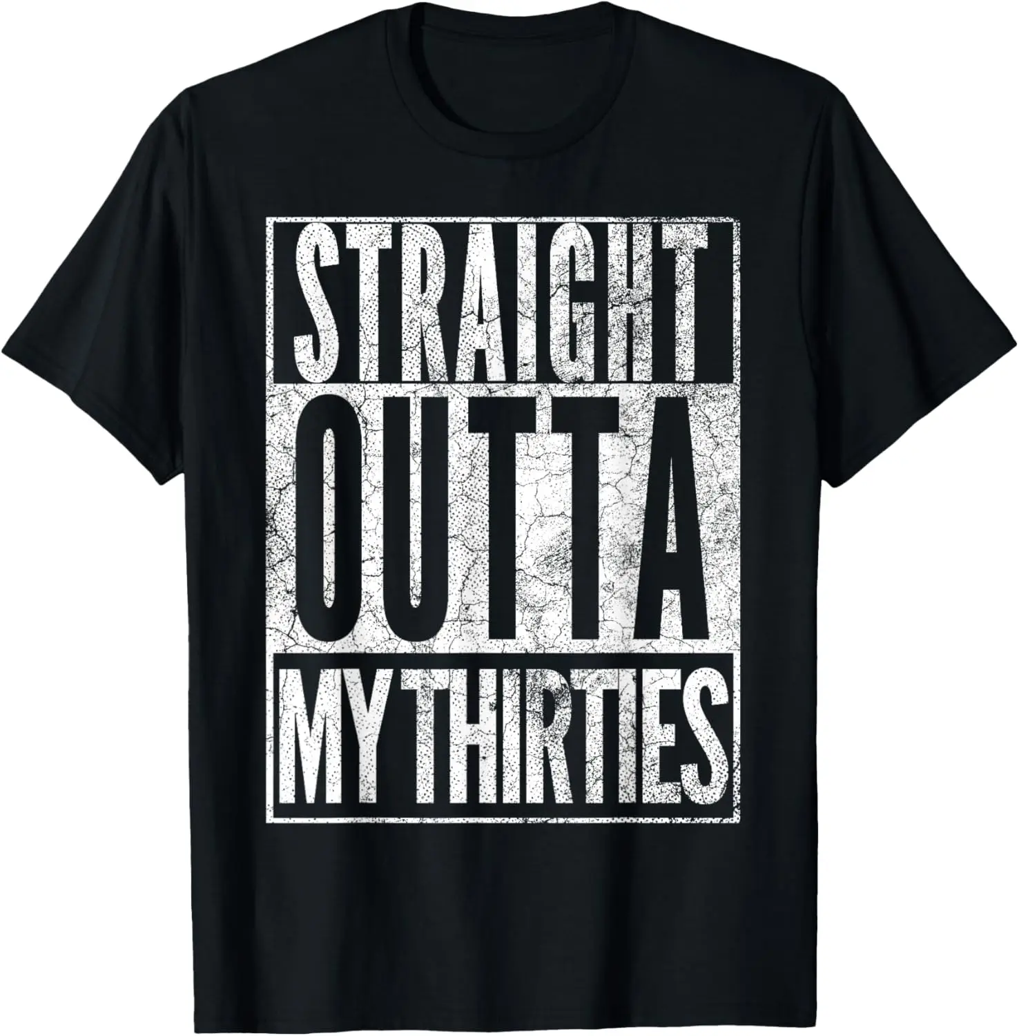 Men's 1986 Straight Outta My Thirties 40th Birthday Pure Cotton Graphic T-Shirt - Natural, Casual, Round Neck, Short Sleeves, Gift for Adults
