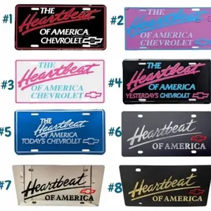 Chevrolet Heartbeat of America stainless steel chrome vanity license plate