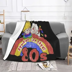 Rainbow Brite 80s Retro Blanket Ultra Soft Flannel Cozy Warm Portable Bedroom Couch Sofa Travel Throw Bedding Decor Decorative Throw Perfect Birthday Gift Christmas Gift for Nostalgic Fans Adults Viral Trending Colorful Vintage Aesthetic Style