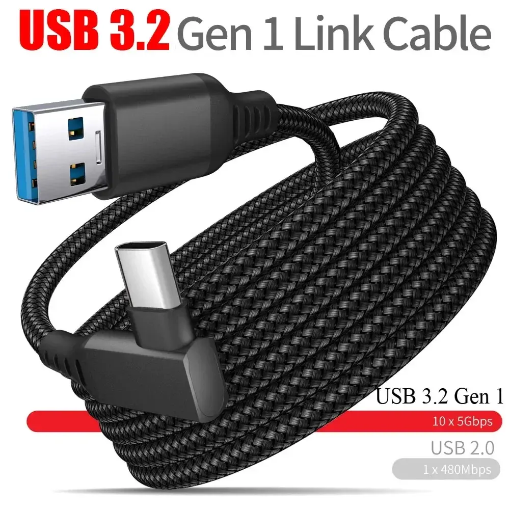 USB A To Type C VR Glasses Cable, 1 Count VR Link Game Accessories Headset Helmet Gaming Ocukus Cable, Fast Charging Cable for Meta Oculus Quest 2