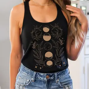 Aesthetic Celestial Tank Top, Moon Phase Tank, Witchy Clothing, Hippie Style Aesthetic Tank Top, Light Academia Witchy  Shirt Comfort Cotton