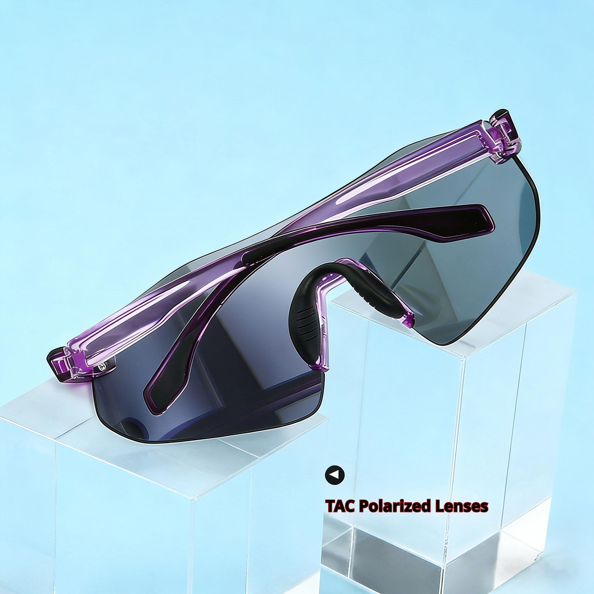 UV Protection Cycling Sunglasses for Men Women, 27g Ultra-Lightweight TAC Polarized Lens Oversized Sports Shades with TR Frame, Anti Glare for Running, Driving, Fishing, Golf, Baseball and Biking