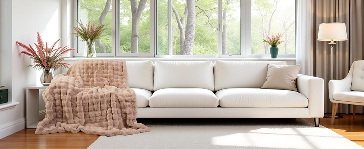 MACINSO Bubble Blanket with Storage Bag Soft Comfortable Throw Blanket Cozy Warm Napping for Home Office Travel Camping Global Picks