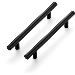 30 Pack 7.38'' Matte Black Stainless Steel Cabinet Pulls, Kitchen Cupboard Handles with 5'' Hole Center