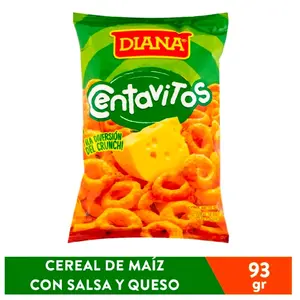 Centavitos 93gr  Pack of 2 Bags Snack  Diana corn flavored Salsa and Cheese FROM GUATEMALA