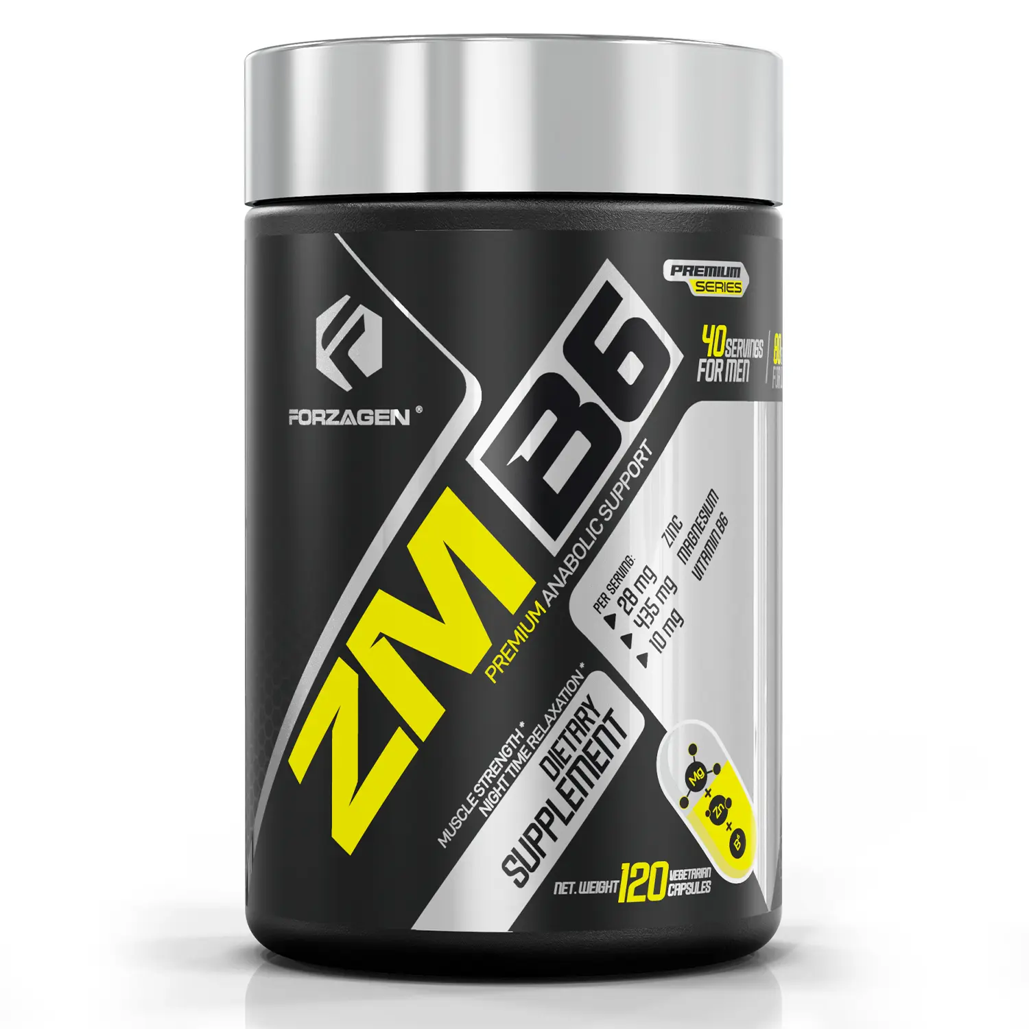 ZMB6 Premium Blend of Zinc, Magnesium, and Vitamin B6 120 Capsules