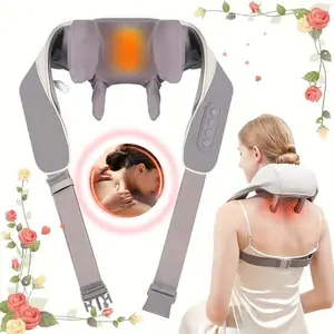 Multifunctional Neck Massager Shawl, Imitation Hand Kneading Shoulder Neck Muscle Relaxer, Rechargeable Electric Massage Device