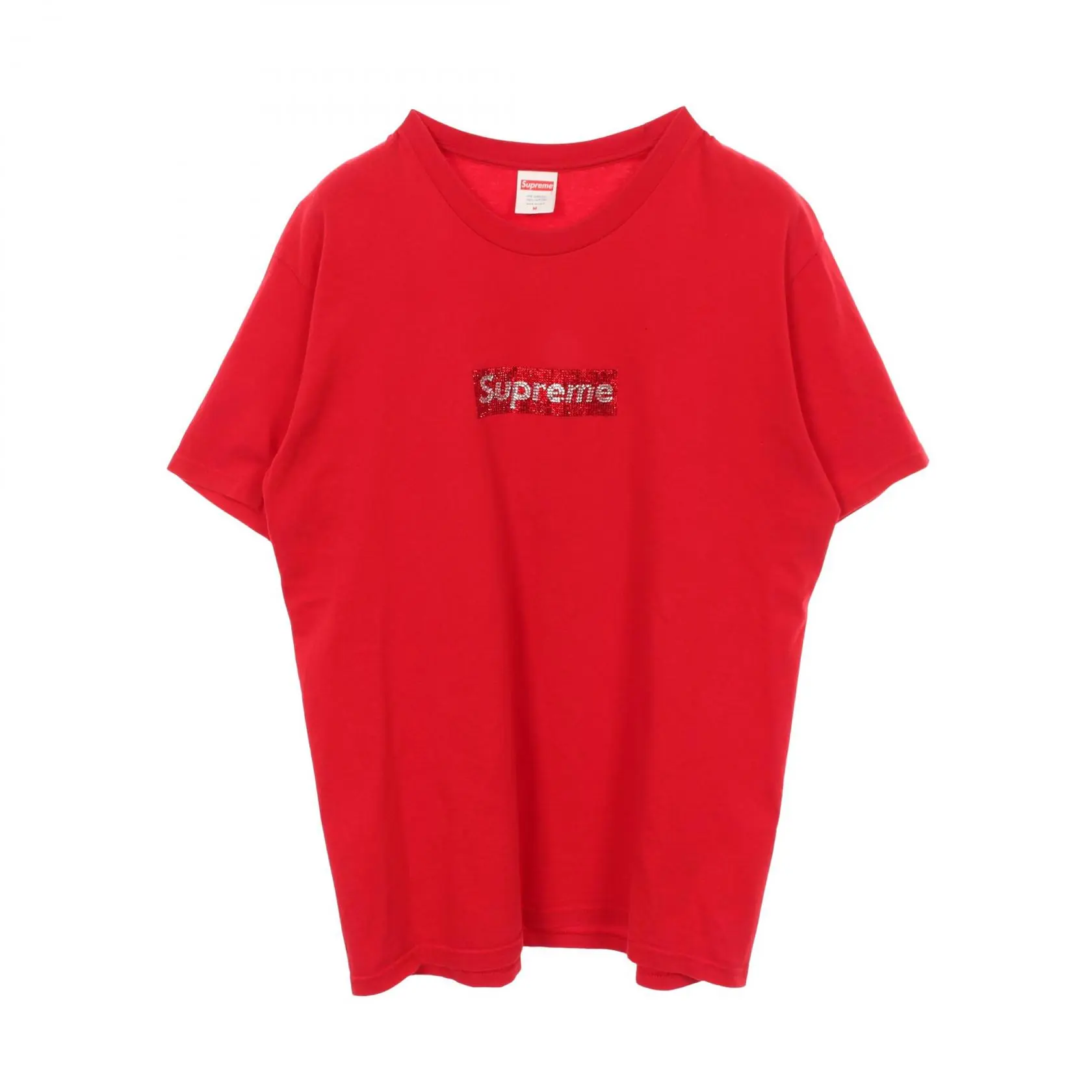 Pre-owned Supreme Cotton Small Leather Goods Swarovski Box Logo T shirt