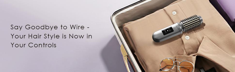 Cordless Hair Straightener Brush, Mini Hair Curling Iron Brush with 3 Temprature Controls, Anti-Scald Rechargeable Hair Curler with LCD Display, Anti-Frizz, Fast Heating for Styling & Travel Cordless Hair Straightener Brush, Mini Hair Curling Iron Brush with 3 Temprature Controls, Anti-Scald Rechargeable Hair Curler with LCD Display, Anti-Frizz, Fast Heating for Styling & Travel