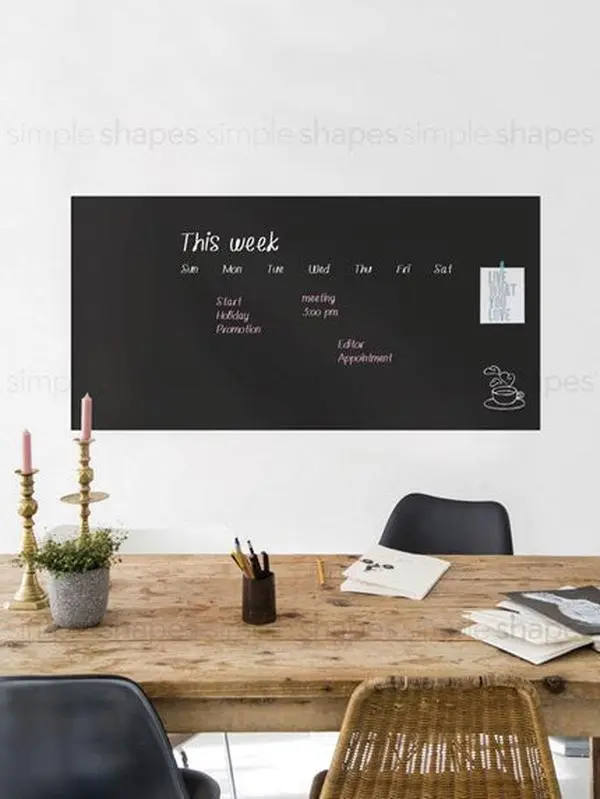 Large Format Decorative Vinyl Chalkboard Wall Sticker, Self-Adhesive Write & Erase Film for Home Decor, Self Adhesive Film