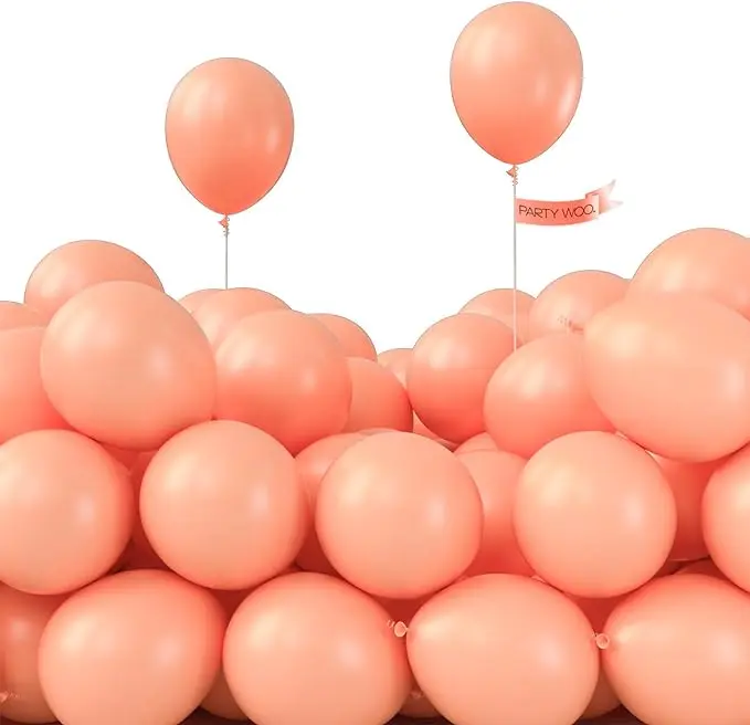PartyWoo 50 Pcs 5-Inch Round Pastel Peach Latex Balloons - Decorative Balloon Arch & Birthday Theme Festive Supplies for Wedding Decorations (Peach-Y21), Decorative Balloons Balloons