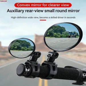 2PCS Bicycle Rear View Mirrors - 360° Adjustable Bike Accessories, Anti-Shake Handlebar-Mounted HD Acrylic Wide-Angle Safety Mirrors for Road Bike, MTB Commuting