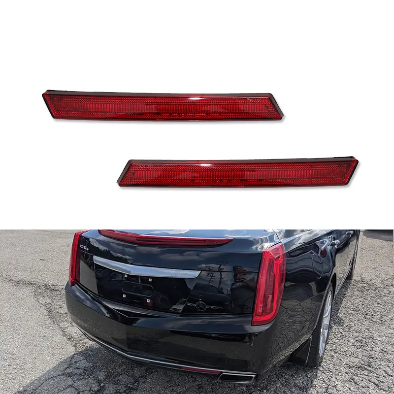 2pcs Pair For Cadillac XTS 2013 2014 2015 2016 2017 Red Lens Rear Bumper Lower Reflector Lights Trim,Replace OEM 20874085,20874084