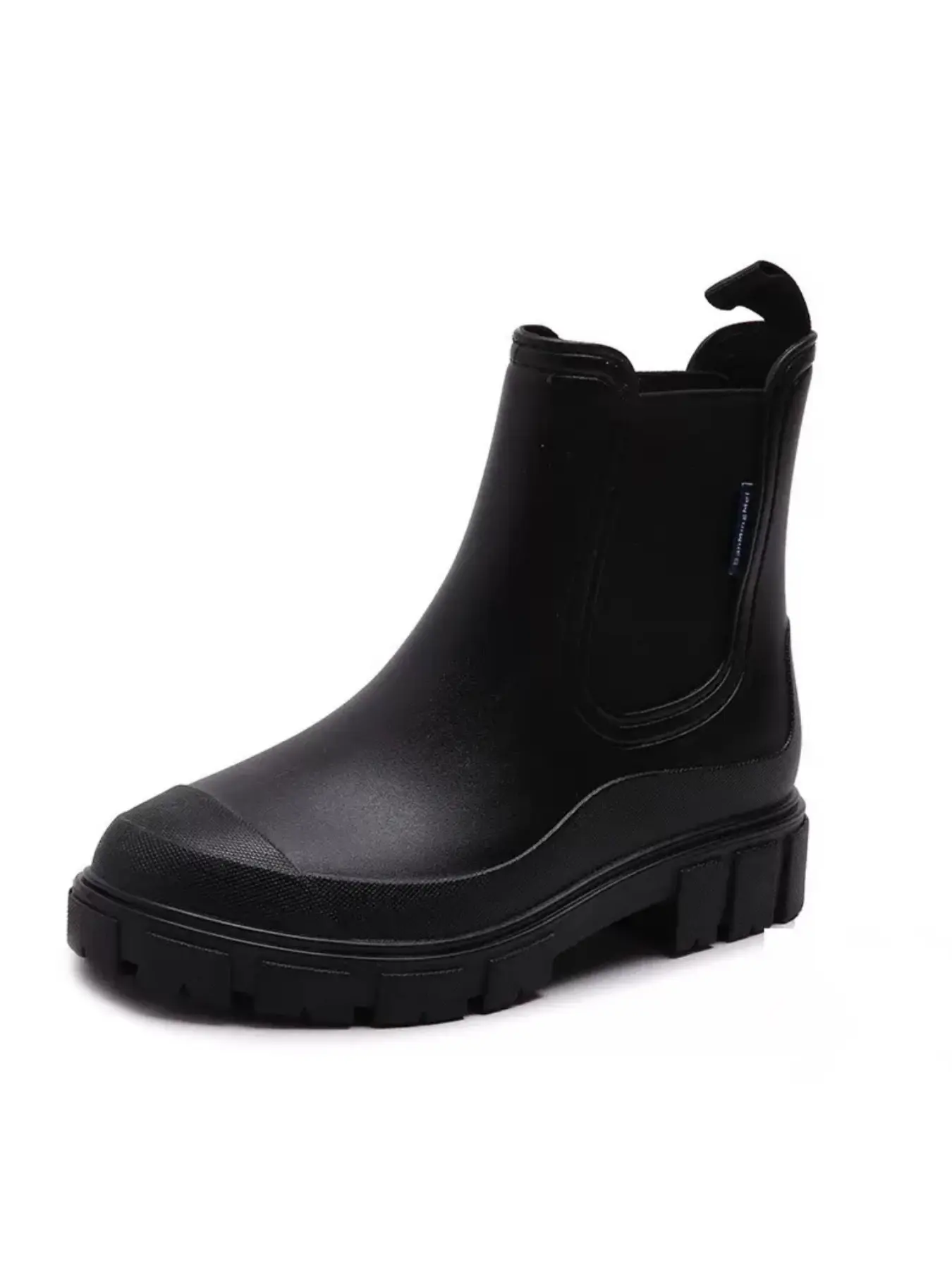 Women's Multi Color Rubber & Knit Patchwork Mid Calf Rain Boots, Comfortable Soft Sole, Non Slip & Waterproof, Plus Size Platform Boots, Waterproof Outdoor Footwear