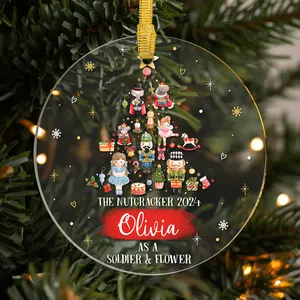 Personalized Nutcracker Christmas Ornament 2024 - Custom Name and Role Design, Perfect Keepsake for Nutcracker Ballet Performers and Holiday Decorations