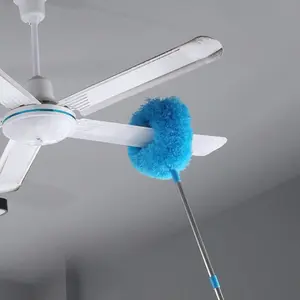 Extendable Microfiber Ceiling Fan Duster - Reusable, Effortless Cleaning Brush , Ideal For RVs & Home Use, Blue Grey adjustable extension Dust Remover