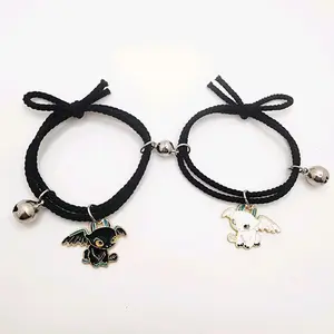 Dragon Couple Bracelets Magnets Bell His Hers BF GF Matching Couples Jewelry