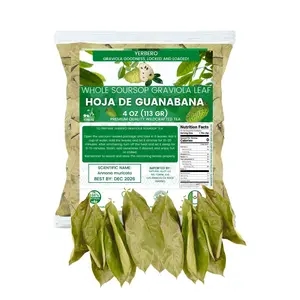 Yerbero - Whole Dried Graviola Soursop Leaves (5 oz - 410+ Leaves Per Bag) Hoja De Guanabana, 100% All Natural Delicious Fresh Tea | From Mexico | Premium Wildcrafted Quality.