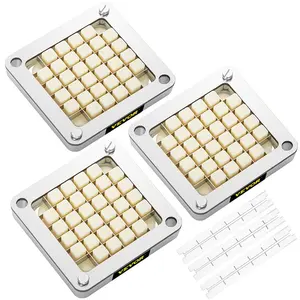 VEVOR Replacement Chopper Blade, 3/8 inch, 3 PCS French Fry Blade Assembly with 6 Extra Knives, Stainless Steel Dicer Parts and Push Block for Cutting Potatoes Carrots Onions Cucumbers MushroomsVEVOR Super Brand Day