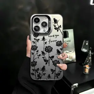 Elegant Rose Bush Case Artistic Design Suitable for IPhone17 11 12 13 14 15 16 Pro Max Air Plus Minimalist Color Palette Phone Case