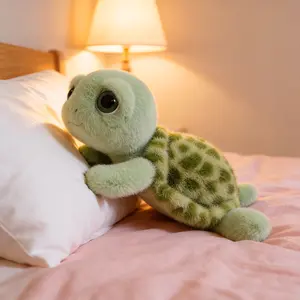 Large Eye Turtle Plush Toy Pillow, Soft Huggable, Best Gift for Girls, Big Birthday Present, 15.75 Inch Stuffed Animal, Cute and Melancholy Tortoise Doll