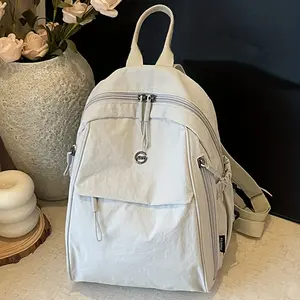 New Women's Stylish Solid Color Versatile Large Capacity Fashion Backpack • Featuring Multiple Zippers, Compartments, And Pockets • Suitable for Work, Shopping, And Dining • A Multifunctional Handbag for Phones And Coins