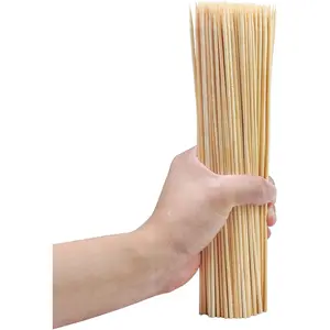 200PCS 12 inch Bamboo Skewers for BBQ,Appetizer,Kabob,Fruit,Cocktail,Chocolate Fountain,Grilling,Kitchen, Crafting and Party. More Size Choices 6"/8"/10"/12"/36"