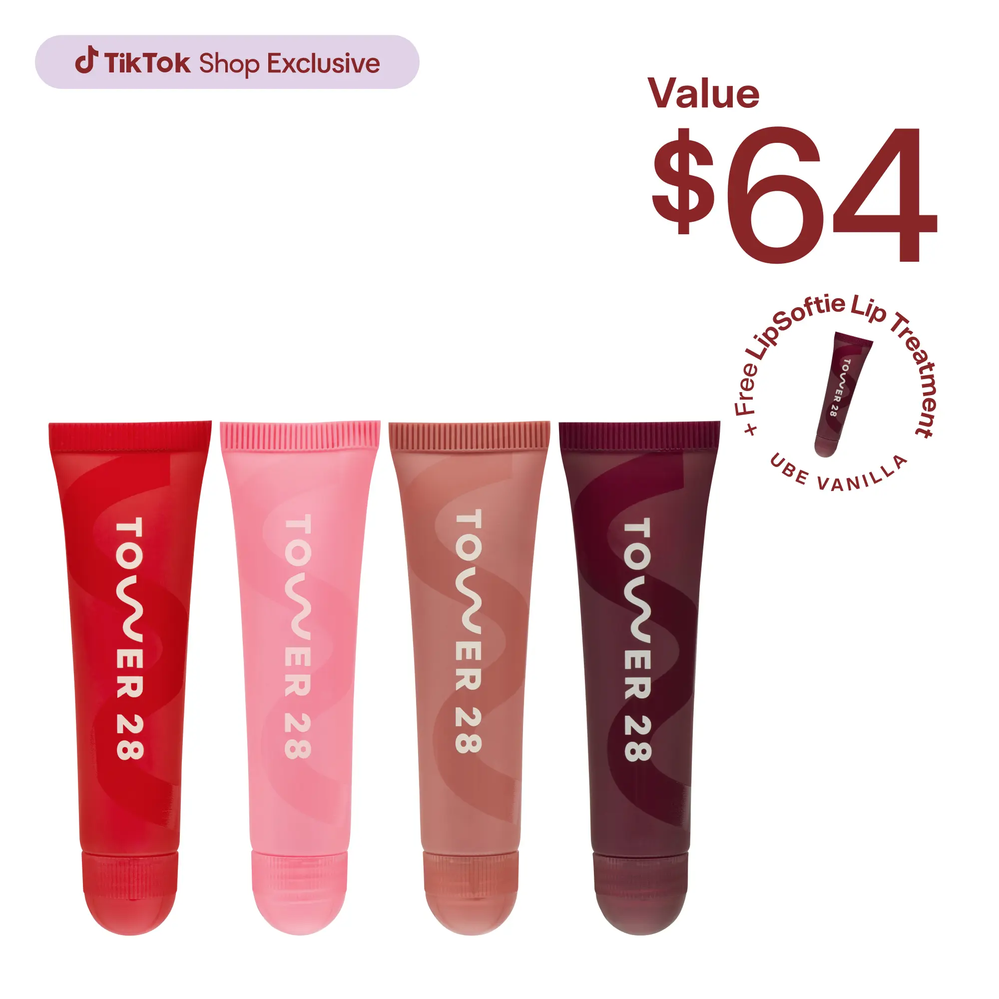 Tower 28 LipSoftie Lip Treatment Set- Soft-Shine Finish, Hydrating Lip Balm Heals and Repairs Chapped Lips - Clean, Vegan, Cruelty Free Skincare